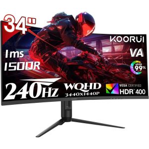 KOORUI G3441XC 34" UWQHD 240Hz VA Curved Gaming Monitor