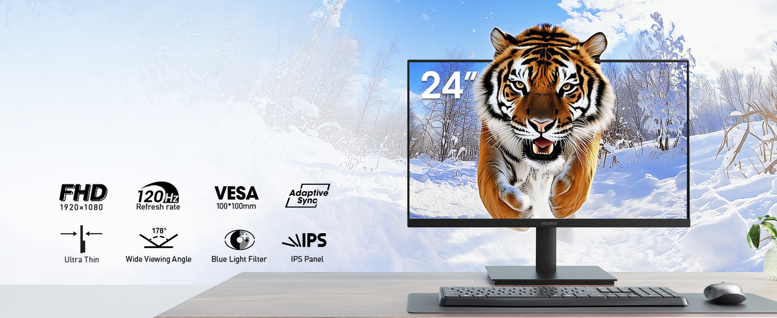KOORUI E2411H 23.8" FHD 120Hz IPS Gaming Monitor feature