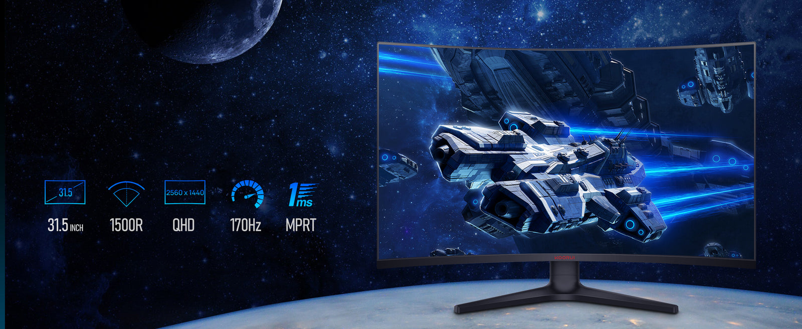 KOORUI 32E6QC 31.5" QHD 170Hz VA Curved Gaming Monitor feature