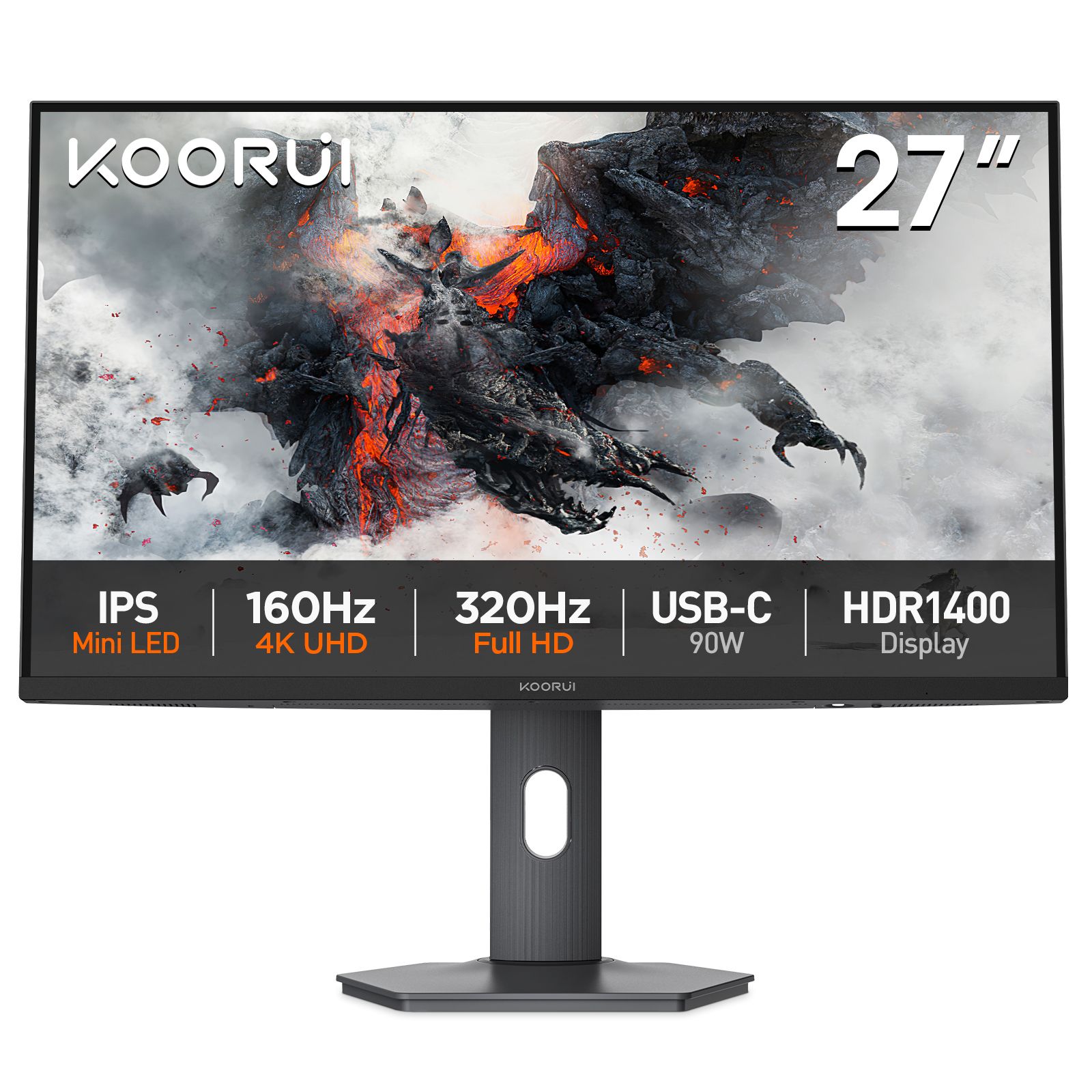 KOORUI S2741LM 27" 4K 160Hz Dual-Mode (320Hz FHD) Mini LED Gaming Monitor - Image 2