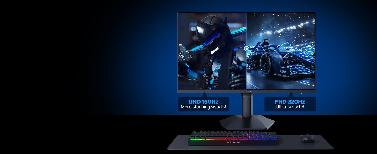 KOORUI G2741L 27" 4K 160Hz Dual-Mode (320Hz FHD) Fast IPS Gaming Monitor feature