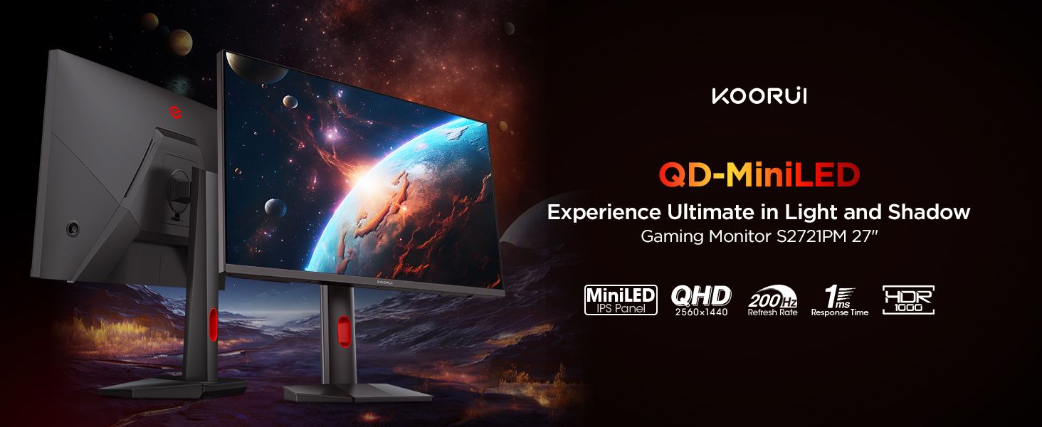 KOORUI S2721PM 27" QHD 200Hz Mini LED Gaming Monitor - Image 4