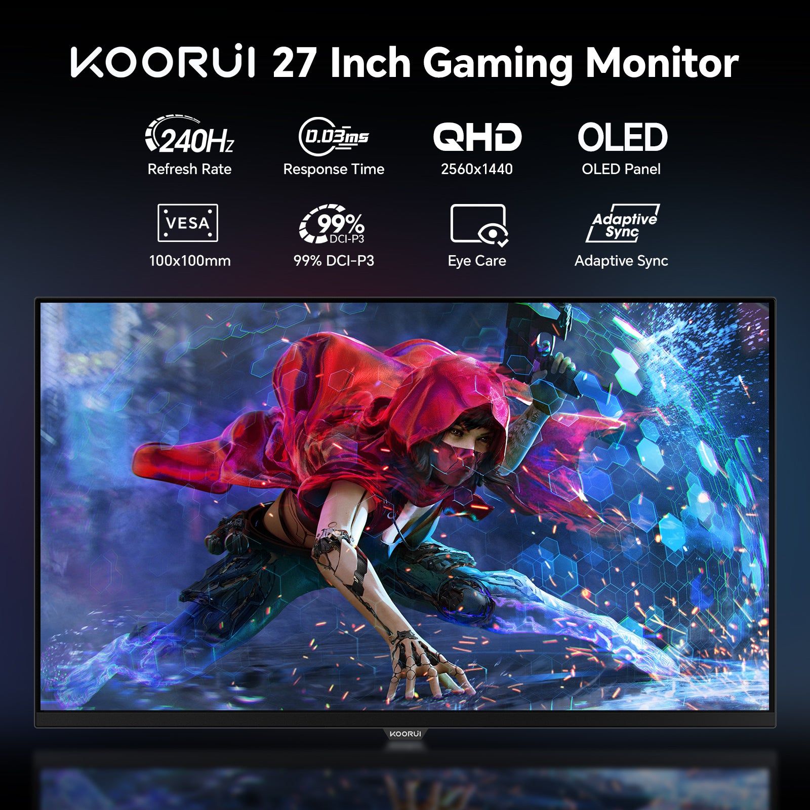 KOORUI S2721XO 27" QHD 240Hz QD-OLED Gaming Monitor - Image 4