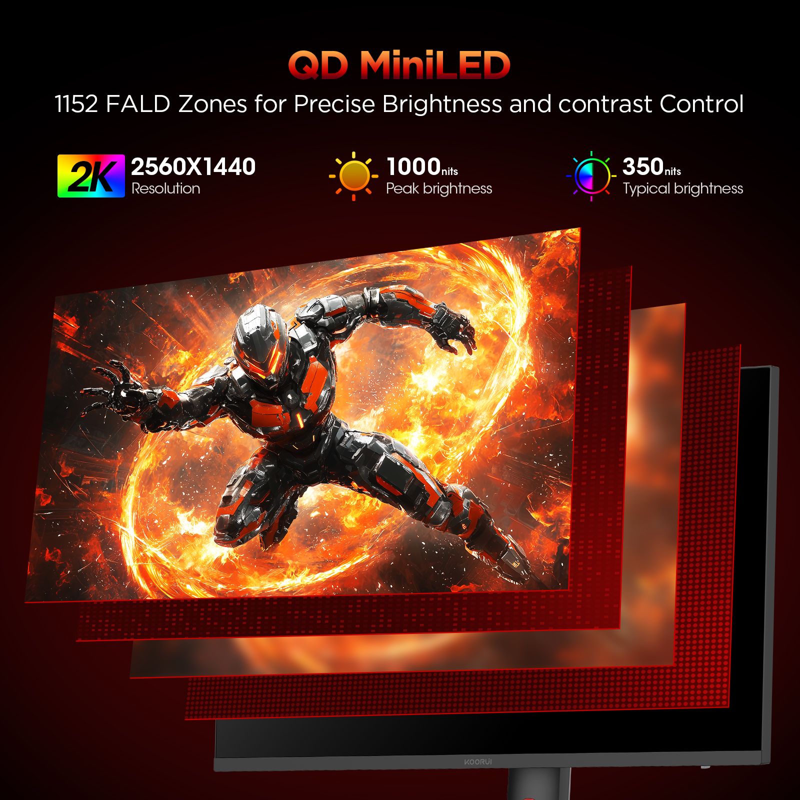 KOORUI S2721PM 27" QHD 200Hz Mini LED Gaming Monitor - Image 6