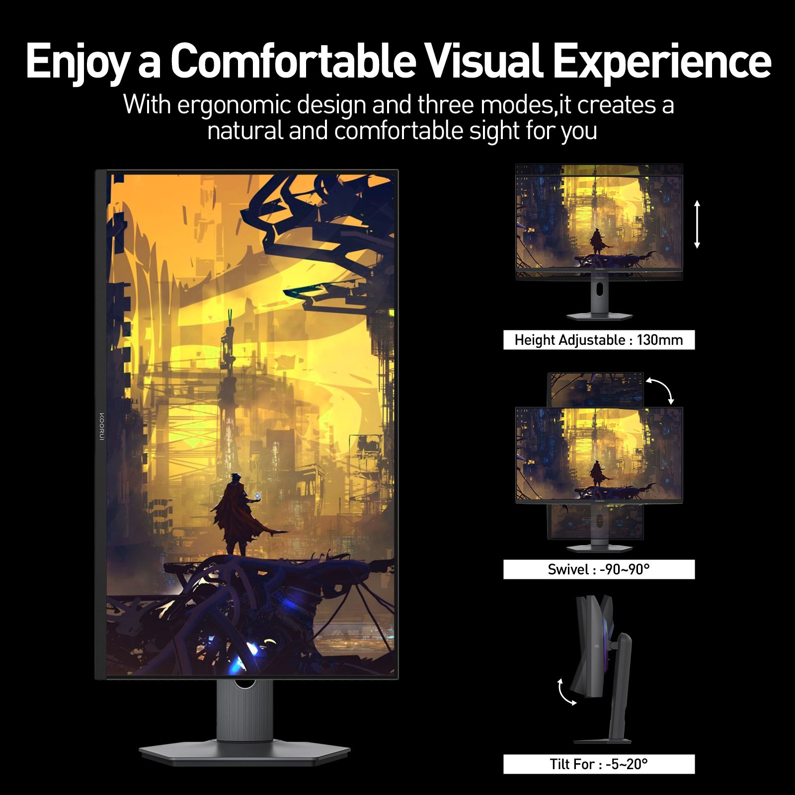 KOORUI S2741LM 27" 4K 160Hz Dual-Mode (320Hz FHD) Mini LED Gaming Monitor - Image 7